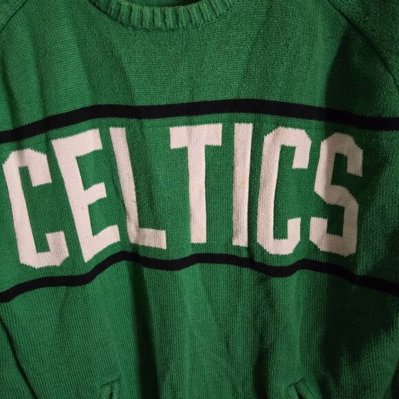 UNK Celtics Green Crewneck Cotton Blend Sweater Logo Pockets Size XL - Picture 6 of 8